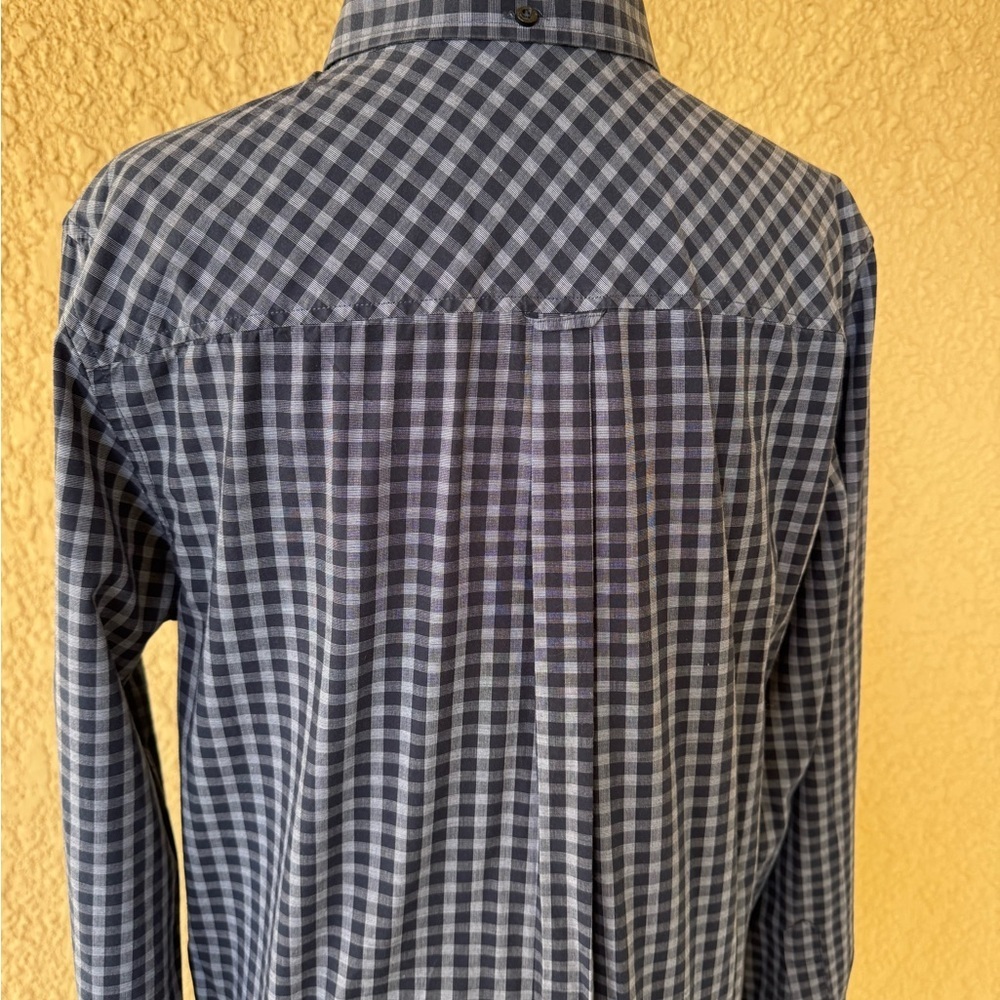 Ben Sherman Men's Plaid Blue and Gray Casual Button Down Long Sleeve Shirt M EUC - Picture 8 of 11
